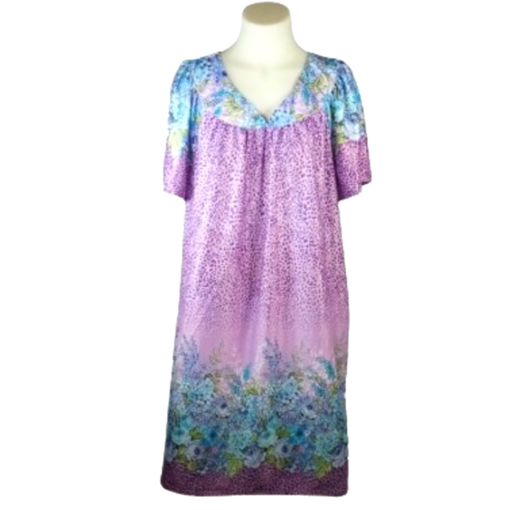 Simply Basic Blue Purple Nightgown Sz 2X